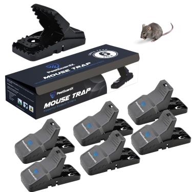 Imagem de PestGuardX Armadilhas para Rato Internas – Pacote com 6 Armadilhas Sanitárias Reutilizáveis para Ratos e Roedores Pequenos – Fácil de usar, Armadilhas de Rato de Alta Sensibilidade para Cozinha