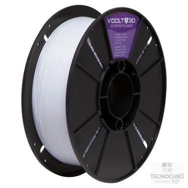 Imagem de Filamento Impressão 3D Voolt Pla Velvet Branco Fosco 1Kg