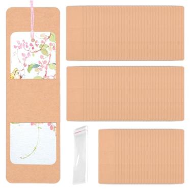 Imagem de Marcadores de livro em branco, marcadores de página de papelão simples com furo e borlas coloridas para artesanato, para etiquetas de presente, etiquetas para pendurar preços, projetos de arte e