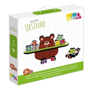 Imagem de Equilibre O Ursinho Babebi Brinquedo Educativo Em Madeira