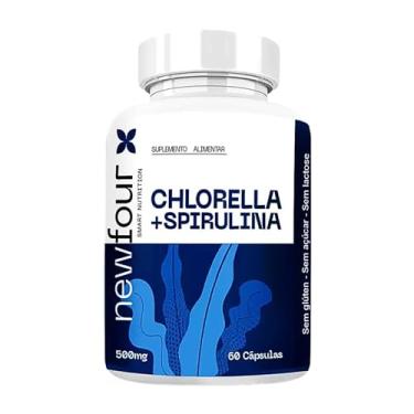 Imagem de Chlorella + Spirulina NewFour 500mg – Suplemento de Algas Verdes para Energia, Imunidade e Bem-Estar – 60 Cápsulas – Proteína Vegetal, Rica em Antioxidantes – Sem Glúten, Açúcar ou Lactose