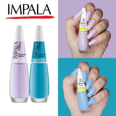 Imagem de Kit 12 Esmalte Impala Tons Pasteis Rosa e Verde Cremoso Esmaltes Ataca