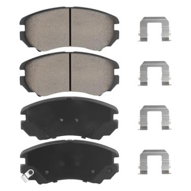 Imagem de ILONPA Conjunto de pastilhas de freio a disco de cerâmica frontal para Hyundai Elantra 07-10, Sonata 04-10, Tiburon 03-08, Tucson 05-09, para Kia Optima Magentis 03-10, Soul 10-13, Sportage 05-10, 4