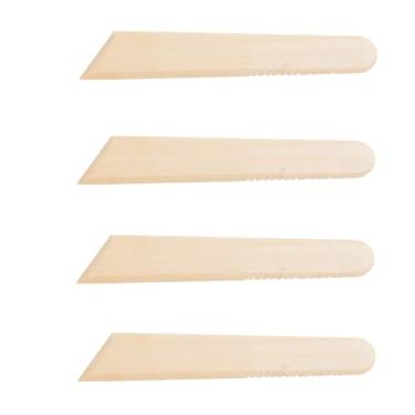Imagem de SHUNGXINYI 4 peças de costela de cerâmica de madeira (20 cm x 3,2 cm) – Ferramenta de escultura de cerâmica de argila, ideal para acabamento, modelagem, suavização e remoção de marcas de dedos, uso em