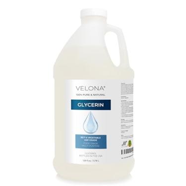 Imagem de velona Glicerina Vegetal USP Grau 1 galão / 128 Fl Oz | Óleo veicular 100% puro e natural | Hidratante de cabelo e rosto para pele seca, banho de espuma, sabão de glicerina, base de sabão | Aproveite