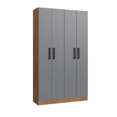 Imagem de Armário Multiuso Rivera 4 Portas 8 Prateleiras - Casajá, FREIJO/CINZA