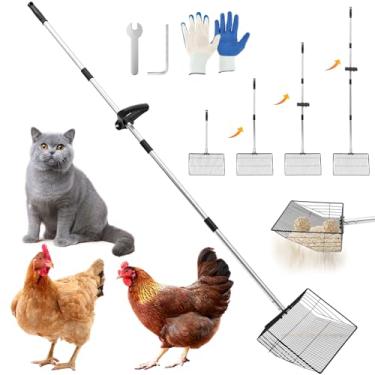 Imagem de ZFLYCANP Colher de cocô de galinha de 38 cm, colher de cocô de galinha de comprimento ajustável, pá de cocô de galinha duradoura para limpeza de galinheiros, caixas de areia, palha de feno