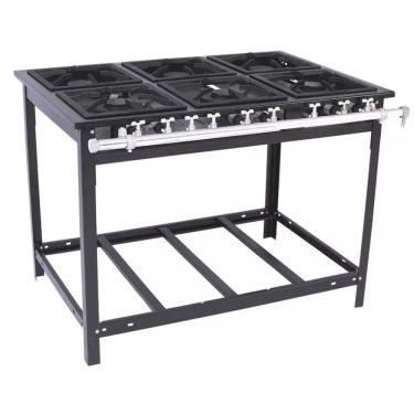 Imagem de Fogão Industrial 6 Bocas 3QS/3QD 30x30 Linha Extra Baixa Pressão Venâncio E6