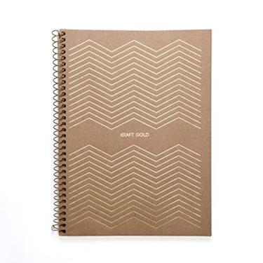 Imagem de Caderno Espiral Jandaia 10 Mat 160Fls Kraft Gold Chevron