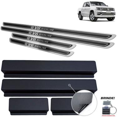 Imagem de Soleira Amarok V6 Highline 2018 a 2020 Preto Alto Relevo