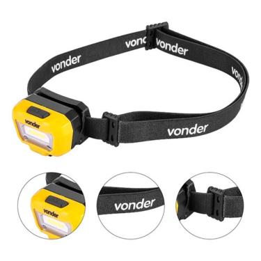 Imagem de Lanterna De Cabeça Recarregável - 8075050200 Vonder Lanterna Amarelo