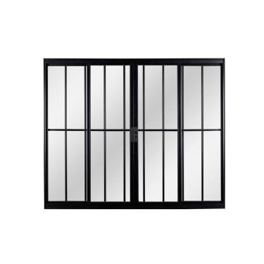 Imagem de Janela de Alumínio de Correr 100x200x8cm 4 Folhas Vidro Liso Ecosul Esquadrisul