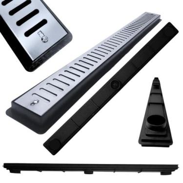 Imagem de Ralo Raso Ideal para Laje e Apartamento Inox Abre Fecha 70cm col Preto