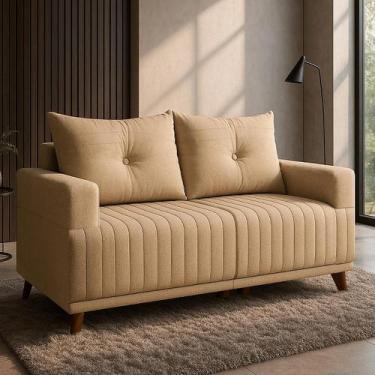 Imagem de Sofá 2 Lugares Leona em Linho Bom Pastor, Linho Bege