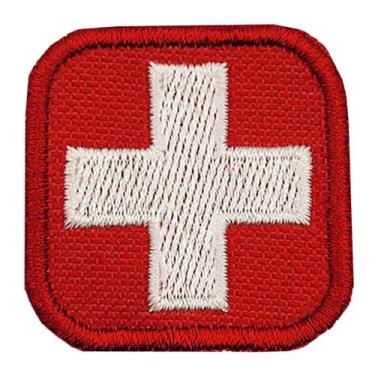 Imagem de Patch Bordado Cruz Vermelha Socorrista Termocolante 4x4cm - Sete Sete 