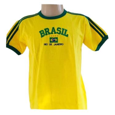 Imagem de Blusa Do Brasil Bandeira Bordada Unissex - Amarela