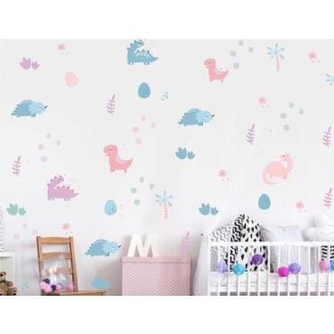 Imagem de Adesivo de Parede Menina Dinossauro - Decoração Criativa - no-brand
