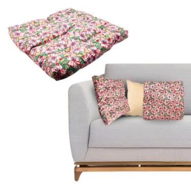 Imagem de Kit 6 Assento Para Cadeira Futon 40x40cm Cores Variadas Estampadas - C
