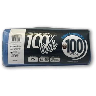 Imagem de Saco para Lixo 100L Azul 75X105CM 18 Micras RL.COM 25 Rolo com 25