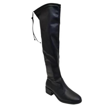 Imagem de Bota Over The Knee Feminina Beira Rio – Estilo Montaria, Cano Alto, Confortável e Elegante (Preto, BR, Adulto, Numérico, 34)