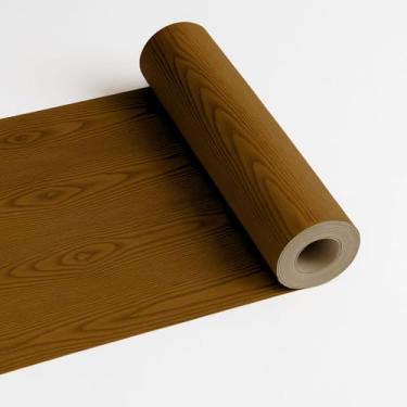 Imagem de Papel de Parede Adesivo Madeira Rústica Escura, 5 Metros x 45cm, para Sala, Quarto, Móveis