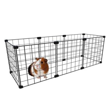 Imagem de Cercado Porquinho da Índia 30x90cm Preto Simples Fácil de Montar - IGU