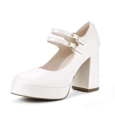 Imagem de Sapatos IDIFU Mary Jane Platform Chunky High Heels para mulheres
