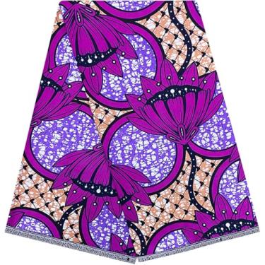Imagem de HongyuAmy Tecidos de impressão africana 100% algodão tecido de cera Ankara 6 jardas para vestido (A11)