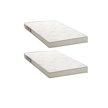 Imagem de Kit 2 Colchões Solteiro Ortobom D23 Light 78x188x12 Branco/cinza Branco/Cinza