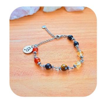 Imagem de Pulseira com pedras para signo de Leão - 18cm