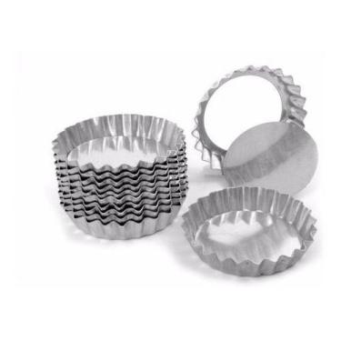 Imagem de Forma Torta Crespa N 7  Alumino Fundo Falso Kit C/ 12 Un - Festformas