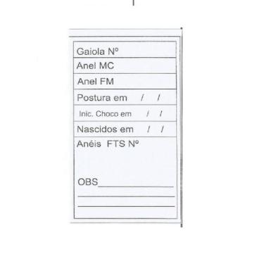 Imagem de Ficha de Controle de Reprodução Vertical - 50 Unidades - Artesanal, 50