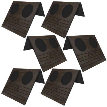 Imagem de Kit 06 Esteiras Bandeja Com Suporte Para Copos Para Sofá MDF Tabaco - Gran Belo