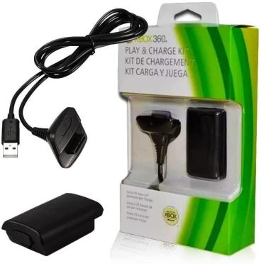 Imagem de Bateria Recarregável + Cabo Usb p/ Controle Xbox 360 - Preto C