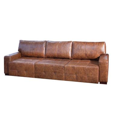 Imagem de Sofá Decorativo 350 cm 4 Lugares Retrátil Azzano Mel Couro - Gran Belo