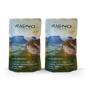 Imagem de kit 2 Cafés Rigno Gourmet Equilibrado 83pts Torrado E Moído 500g