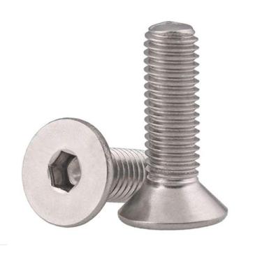 Imagem de Parafusos de tampa de soquete de cabeça plana M4-0,7 x 16 mm de aço in