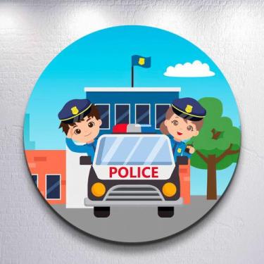 Imagem de Painel Redondo Capas Festa Infantil Policia Policial Grande ou Mini Es