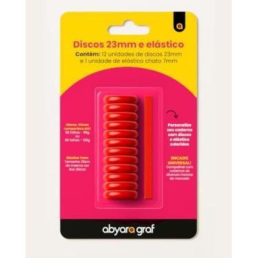 Imagem de Discos Médio 23mm Vermelho para Caderno de Disco compatível com Caderno Inteligente