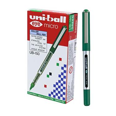 Imagem de Caneta Rollerbal Eye UB 150 Micro 0.5mm, Uni-Ball, Verde, Caixa com 12 unidades