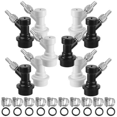 Imagem de Conjunto de 5 pares de trava de bola de barril de desconexão rápida, peças de barril Cornelius para fabricação caseira, acessórios de barril de bloqueio de bola com aço inoxidável 5/40.6 cm gás 1/10.2