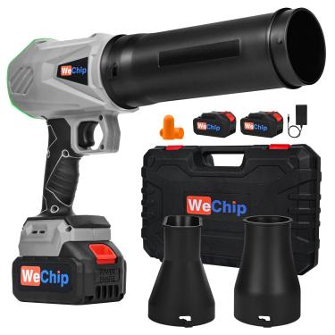 Imagem de Soprador de folhas sem fio, 30.000 RPM, bateria e carregador, 3 bicos, prata