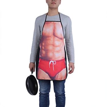 Imagem de Avental de cozinha engraçado e sexy, design 3D de poliéster, avental de cozinha para adultos, festa de churrasco, presente de mordaça