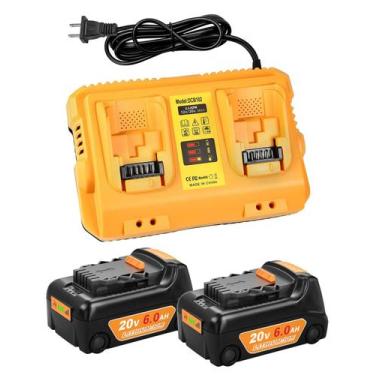 Imagem de Carregador de bateria Aoasur DCB102 para Dewalt 20V 6.0Ah, pacote com 