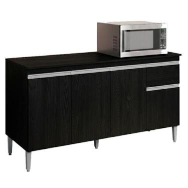 Imagem de Balcao Com Tampo 150 cm Tatiane REAJL Moveis, Preto