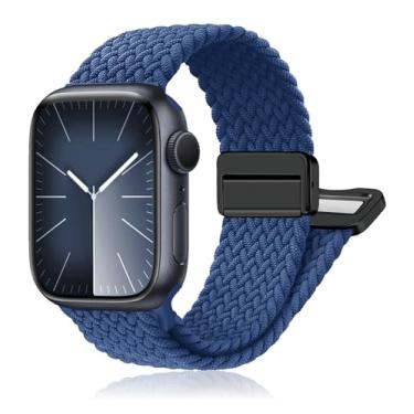 Imagem de Pulseira trançada magnética para Apple Watch séries 11 10 9 8 7 6 5 4 3 / SE/Ultra 3 de 40 mm, 44 mm, 46 mm, 42 mm, 38 mm, 41 mm, 45 mm, 49 mm, 49 mm