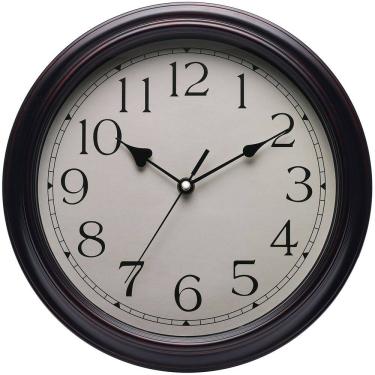 Imagem de Relógio de parede vintage elegante de madeira de 30 cm silencioso sem tique-taque