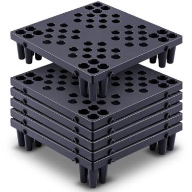 Imagem de Geelin Paletes de plástico para armazenamento de porão, leve, impermeável, palete de chão, aninhável, almofada de armazenamento interligada com grades respiráveis para armazém de loja de restaurante