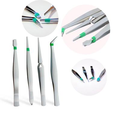 Imagem de Kit 4 Pinças Antiestáticas para Relojoaria e Eletrônica