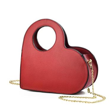 Imagem de KURGOOL Bolsa de mão e bolsa de mão, bolsa transversal pequena com corrente dourada, presentes de aniversário para mulheres, mãe, irmã, Vermelho escuro